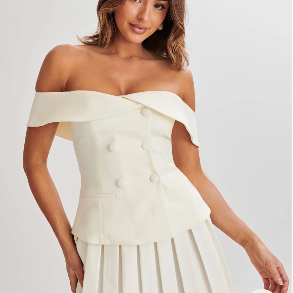 Elegant Off-Shoulder Cream Top